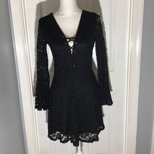 Black lace overlay dress